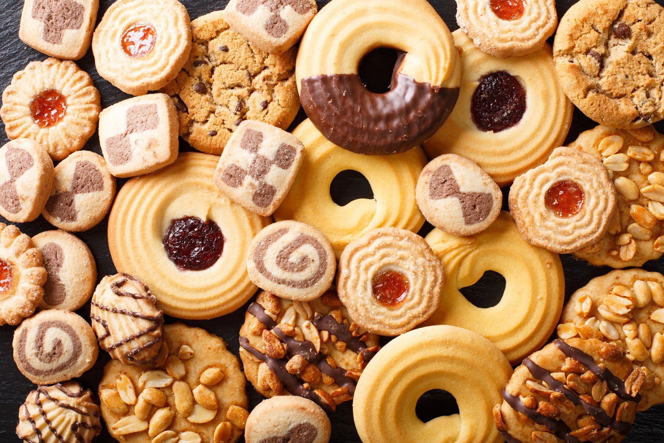 Assorted cookies close-up