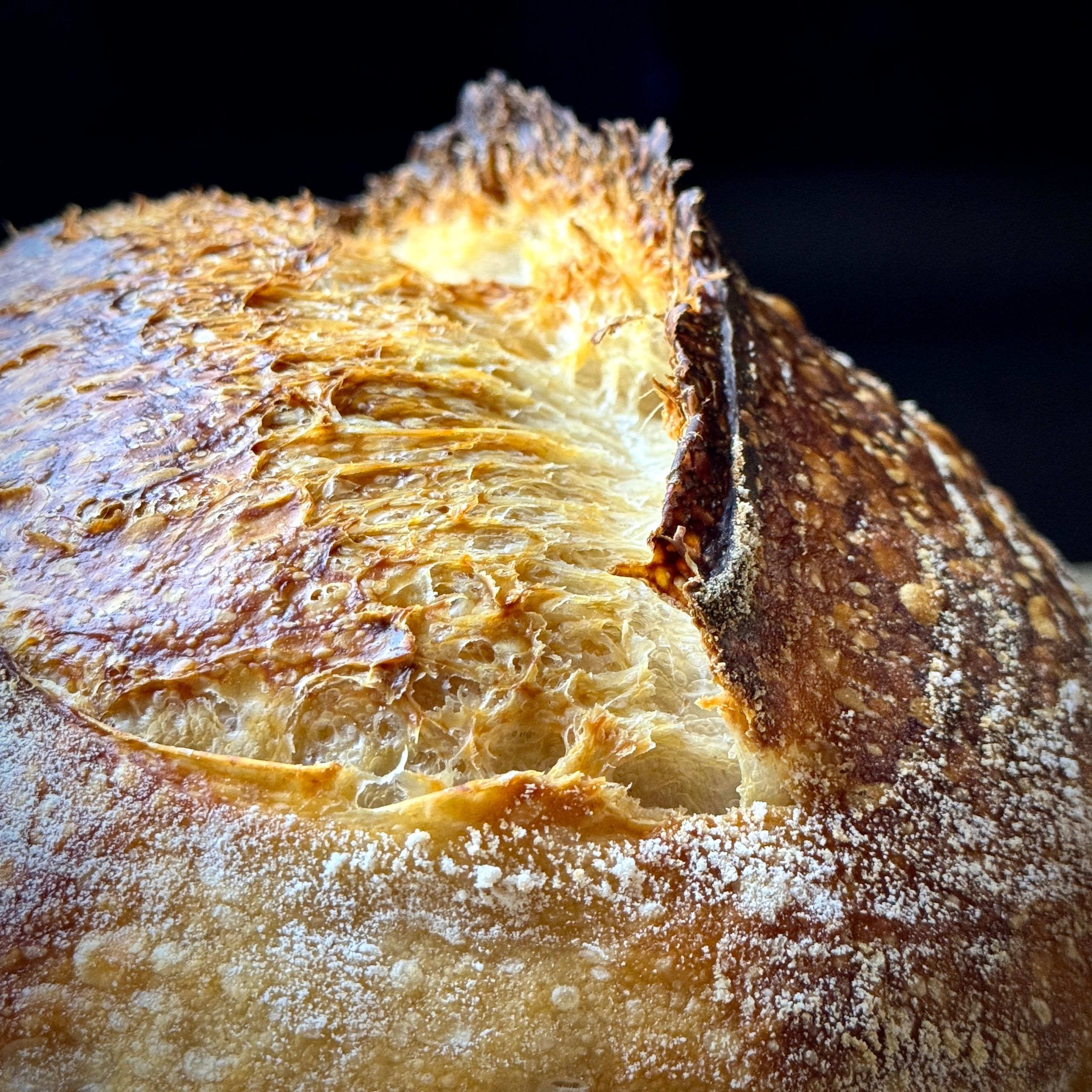 Rustic sliced sourdough loaf