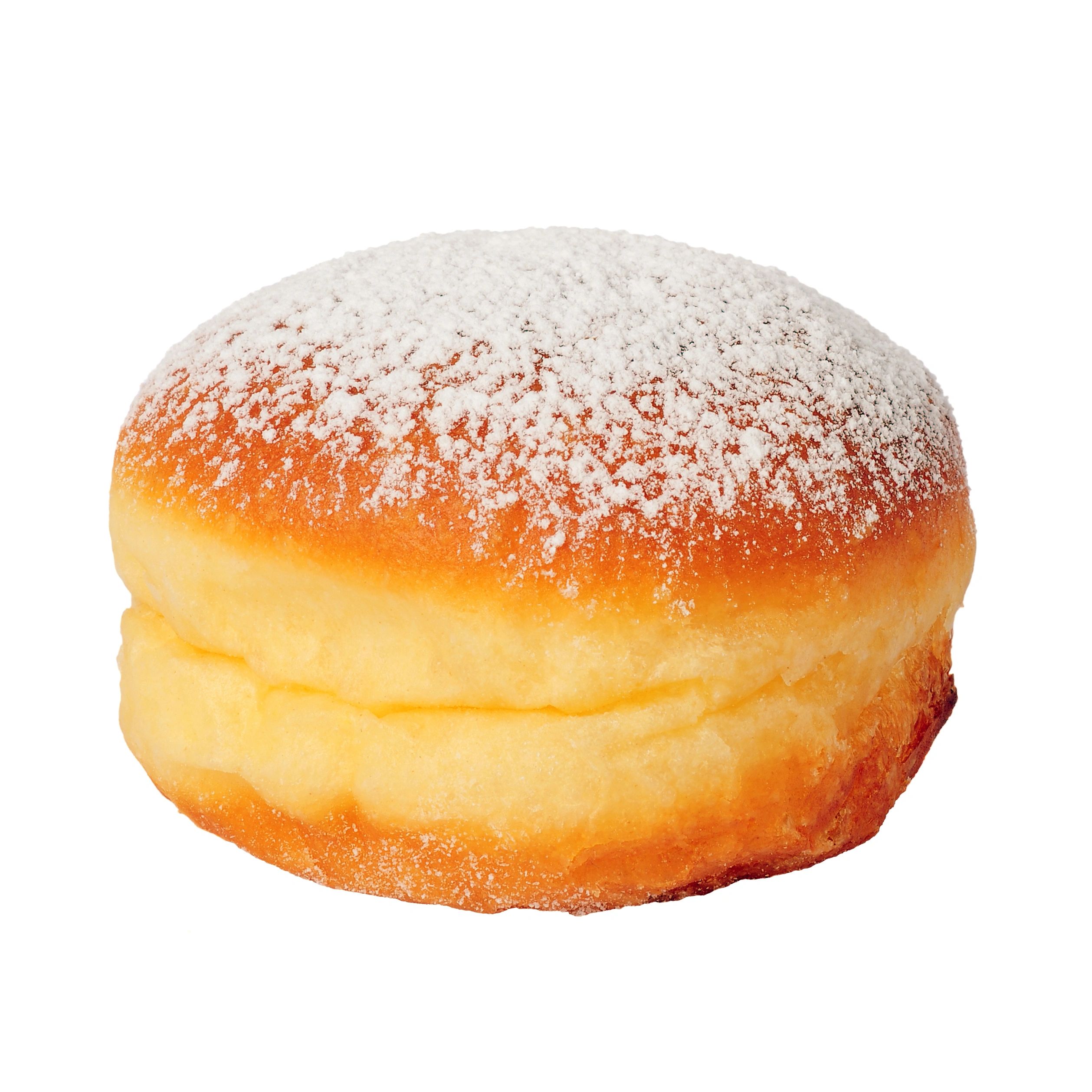 Powdered donut on a plate