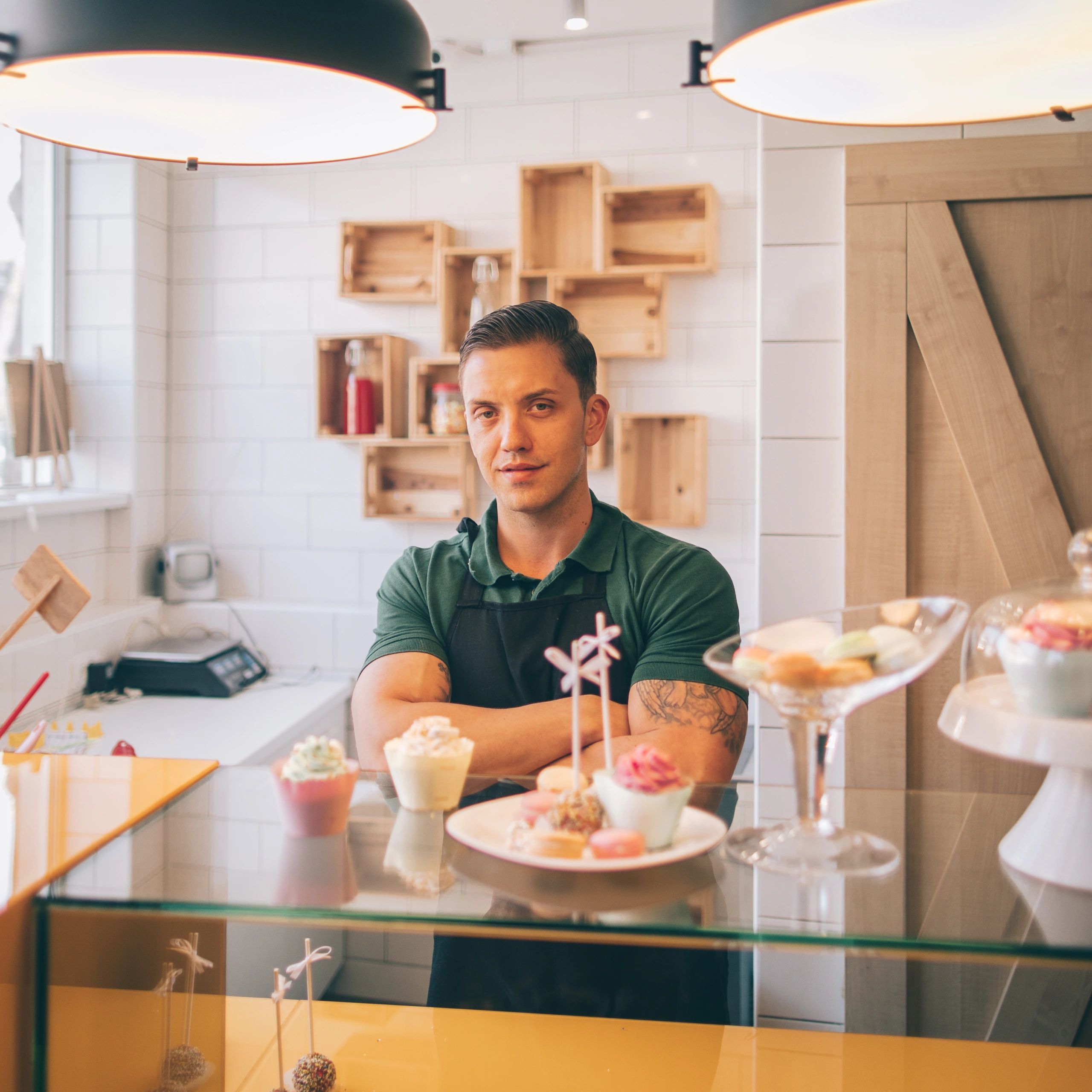 Portrait of a bakery owner in a kitchen